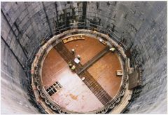 Bottom of Coombs shaft prepared for concrete.